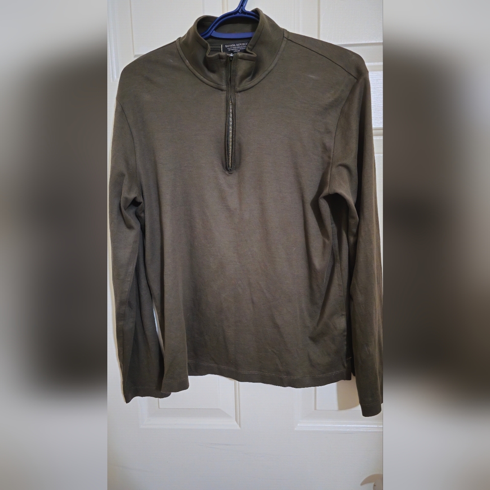 Banana Republic Olive Quarter Zip (XS)